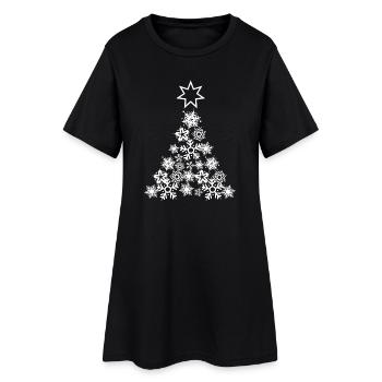 flocons de neige de Noël sapin de Noël - Robe T-shirt Femme - noir - Devant