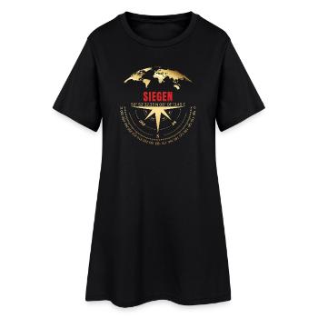 Koordinaten Siegen - Frauen T-Shirt-Kleid - Schwarz - Vorne