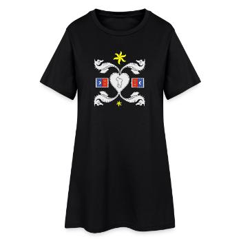 Mayotte - Frauen T-Shirt-Kleid - Schwarz - Vorne