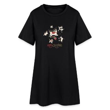 Tribu Licorne de Noël avec étoiles - Robe T-shirt Femme - noir - Devant