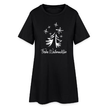 graffiti étoiles de Noël sapin - Robe T-shirt Femme - noir - Devant