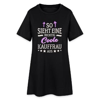 So sieht eine richtig coole Kauffrau aus - Frauen T-Shirt-Kleid - Schwarz - Vorne