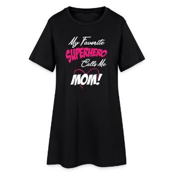 Mon super-héros préféré m’appelle maman - Robe T-shirt Femme - noir - Devant