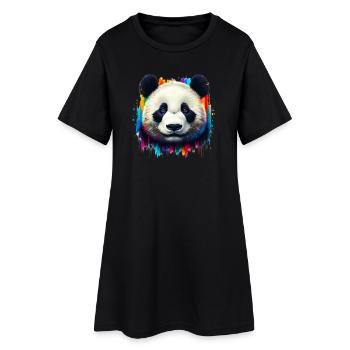 Panda - Robe T-shirt Femme - noir - Devant