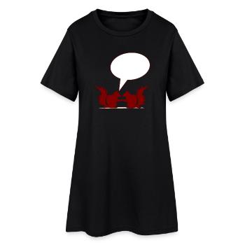 BEZIEHUNGSSPRÜCHE SELBST GESTALTEN EICHHÖRNCHEN - Frauen T-Shirt-Kleid - Schwarz - Vorne
