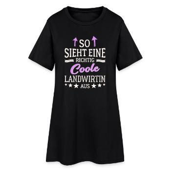 So sieht eine richtig coole Landwirtin aus - Frauen T-Shirt-Kleid - Schwarz - Vorne