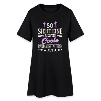 So sieht eine richtig coole Raumausstatterin aus - Frauen T-Shirt-Kleid - Schwarz - Vorne