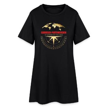 Koordinaten Garmisch Partenkirchen - Frauen T-Shirt-Kleid - Schwarz - Vorne