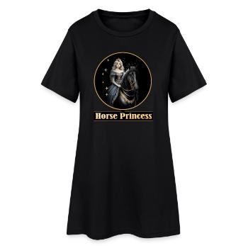 Princesse cheval avec des étoiles - Robe T-shirt Femme - noir - Devant