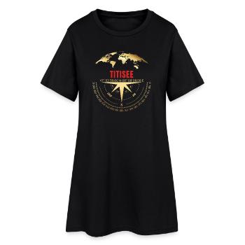 Koordinaten Titisee - Frauen T-Shirt-Kleid - Schwarz - Vorne