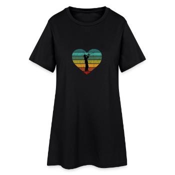 Tromboniste Silhouette Trombone Retro Coeur - Robe T-shirt Femme - noir - Devant