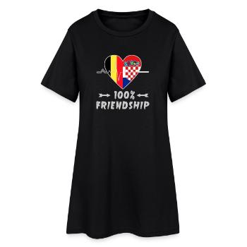 100 % amitié entre la Belgique et la Croatie - Robe T-shirt Femme - noir - Devant
