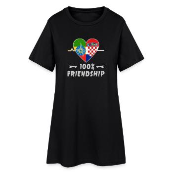 100 % amitié entre l'Éthiopie et la Croatie - Robe T-shirt Femme - noir - Devant