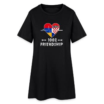100 % amitié entre l'Arménie et la Croatie - Robe T-shirt Femme - noir - Devant