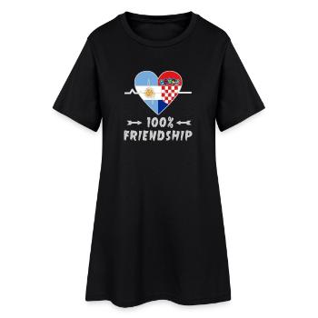 100 % amitié entre l'Argentine et la Croatie - Robe T-shirt Femme - noir - Devant