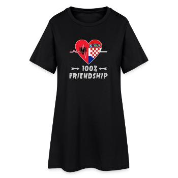 100 % amitié entre l'Albanie et la Croatie - Robe T-shirt Femme - noir - Devant
