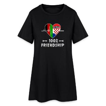 L'Afghanistan et la Croatie : amitié à 100 % - Robe T-shirt Femme - noir - Devant