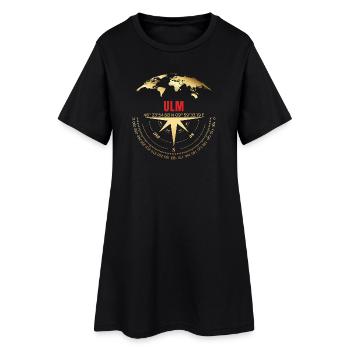 Koordinaten Ulm - Frauen T-Shirt-Kleid - Schwarz - Vorne