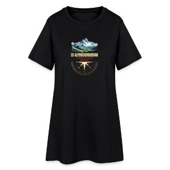 E5 Alpenüberquerung - Frauen T-Shirt-Kleid - Schwarz - Vorne