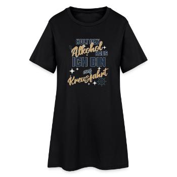 Kreuzfahrt & Alkohol – Urlaubsmodus aktiviert - Frauen T-Shirt-Kleid - Schwarz - Vorne