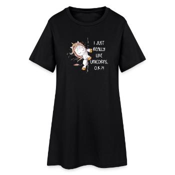 J’aime vraiment le dicton Licorne Licorne - Robe T-shirt Femme - noir - Devant