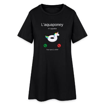 L aquaponey m' appelle, faut que j'y aille ! - Robe T-shirt Femme - noir - Devant