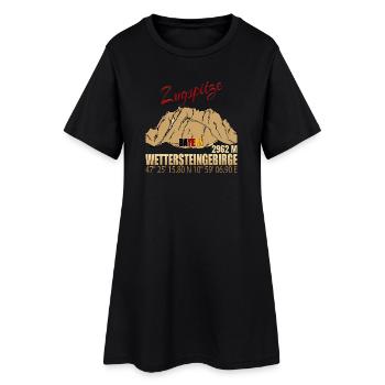 Zugspitze Koordinaten - Frauen T-Shirt-Kleid - Schwarz - Vorne