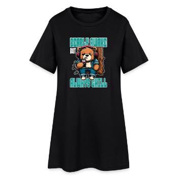 Bearly Awake - Drôle d’ours Design - Robe T-shirt Femme - noir - Devant