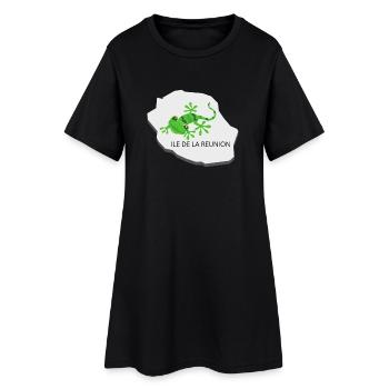 Grenouille tropicale Réunion - Robe T-shirt Femme - noir - Devant