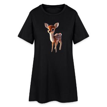 Deer Fawn Costume Roebuck Deer Cute Deer Fawn - Women’s T-Shirt Dress - black - Front