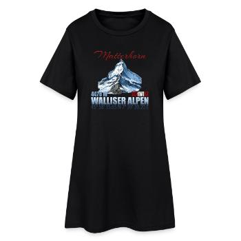 Matterhorn Koordinaten - Frauen T-Shirt-Kleid - Schwarz - Vorne