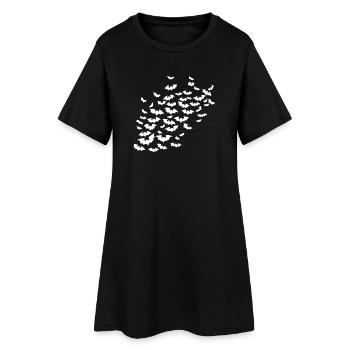 schwarm Fledermäuse, gruselige motive - Frauen T-Shirt-Kleid - Schwarz - Vorne