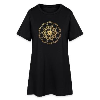 Gold Sun Yoga Mandala India om Namaste Center - Robe T-shirt Femme - noir - Devant