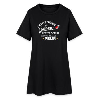 Superschwester und kleine Schwester Mut - Frauen T-Shirt-Kleid - Schwarz - Vorne
