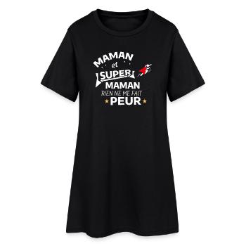 Mama Superheldin Edition - Frauen T-Shirt-Kleid - Schwarz - Vorne