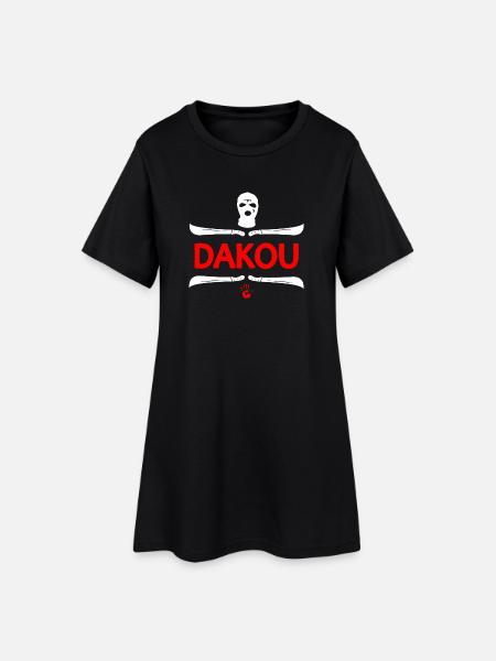 T SHIRT DAKOU_MAYOTTE - Robe T-shirt Femme - noir