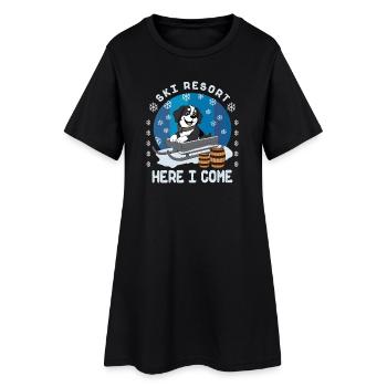 Saint-bernard - Robe T-shirt Femme - noir - Devant