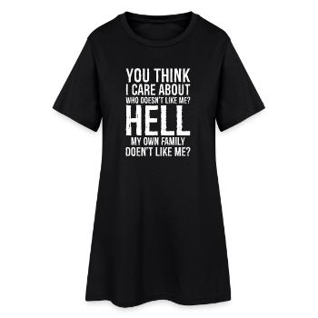 you think I care about who doesn't like me - Robe T-shirt Femme - noir - Devant