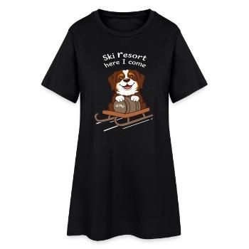 Chien Saint-Bernard - Robe T-shirt Femme - noir - Devant