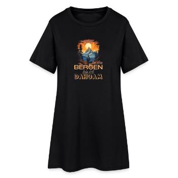 In den Bergen bin ich Dahoam - Frauen T-Shirt-Kleid - Schwarz - Vorne