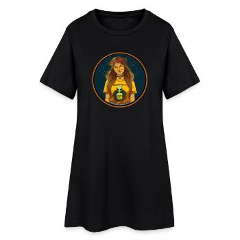 alien industries space cadet - Women’s T-Shirt Dress - black - Front