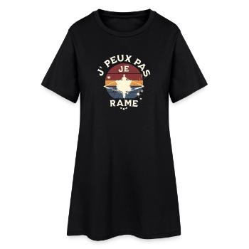 J peux pas, je rame. - Robe T-shirt Femme - noir - Devant