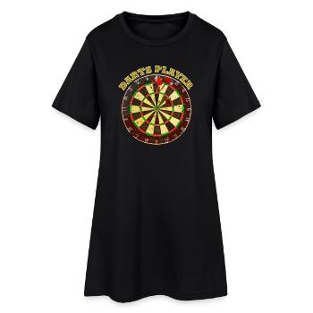Conception de motif de joueur de fléchettes - Robe T-shirt Femme - noir - Devant