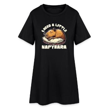 I Need a Little Napybara, Lustiges Capybara Design - Frauen T-Shirt-Kleid - Schwarz - Vorne