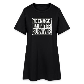 Teenage Daughter Survivor - Conception parentale amusante - Robe T-shirt Femme - noir - Devant