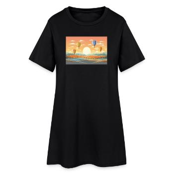 Montgolfières - Robe T-shirt Femme - noir - Devant