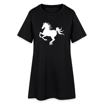 Silhouette de cheval gracieuse en mouvement - Robe T-shirt Femme - noir - Devant