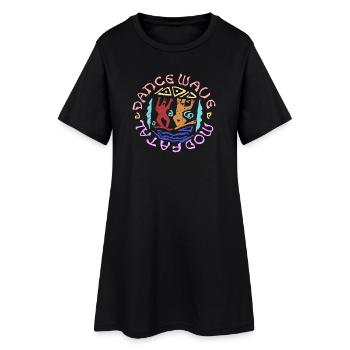 SHARKY OLDHOUSE dance wave mod fatal - Frauen T-Shirt-Kleid - Schwarz - Vorne