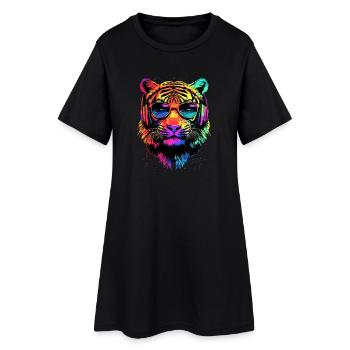 Tigre Grand Chat Wilderness Tigre Chats Tigre Mignon - Robe T-shirt Femme - noir - Devant