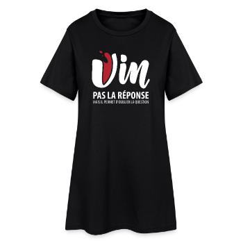 Wine not the solution (dark) - Women’s T-Shirt Dress - black - Front